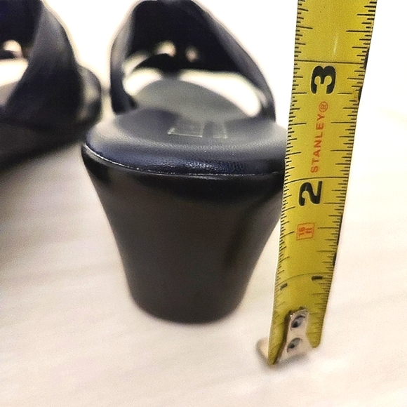 Italian Shoemakers Navy Crystal Slide Wedge Sandals 10M - Picture 6 of 12